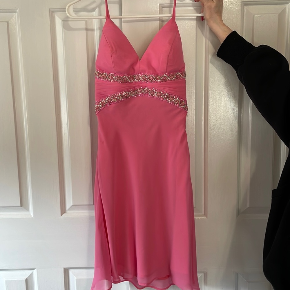 Pink short cocktail dress